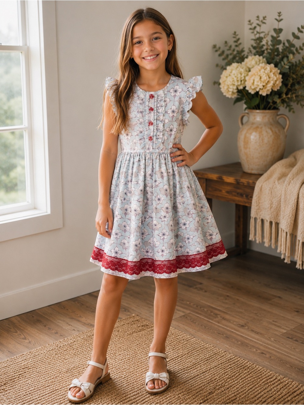 Matilda Jane Character Counts 2012 Floral Lace Dress Girls Size 8